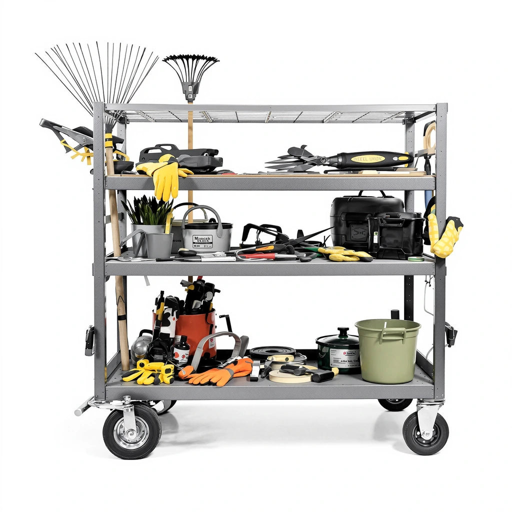 3-Tier Rolling Tool Cart – ProCart SteelFrame